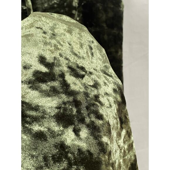 Forever 21 Women Green Velvet Slio Mini Dress Tie Front Spaghetti Strap Size M - Picture 4 of 9